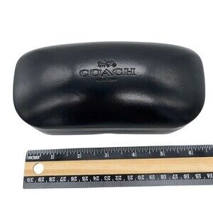 COACH Black Oversized Hard Clam Case for Your SUNglasses or EYEglasses